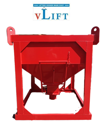 Concrete bucket Square Type with center or bottom unloading or discharge VLift